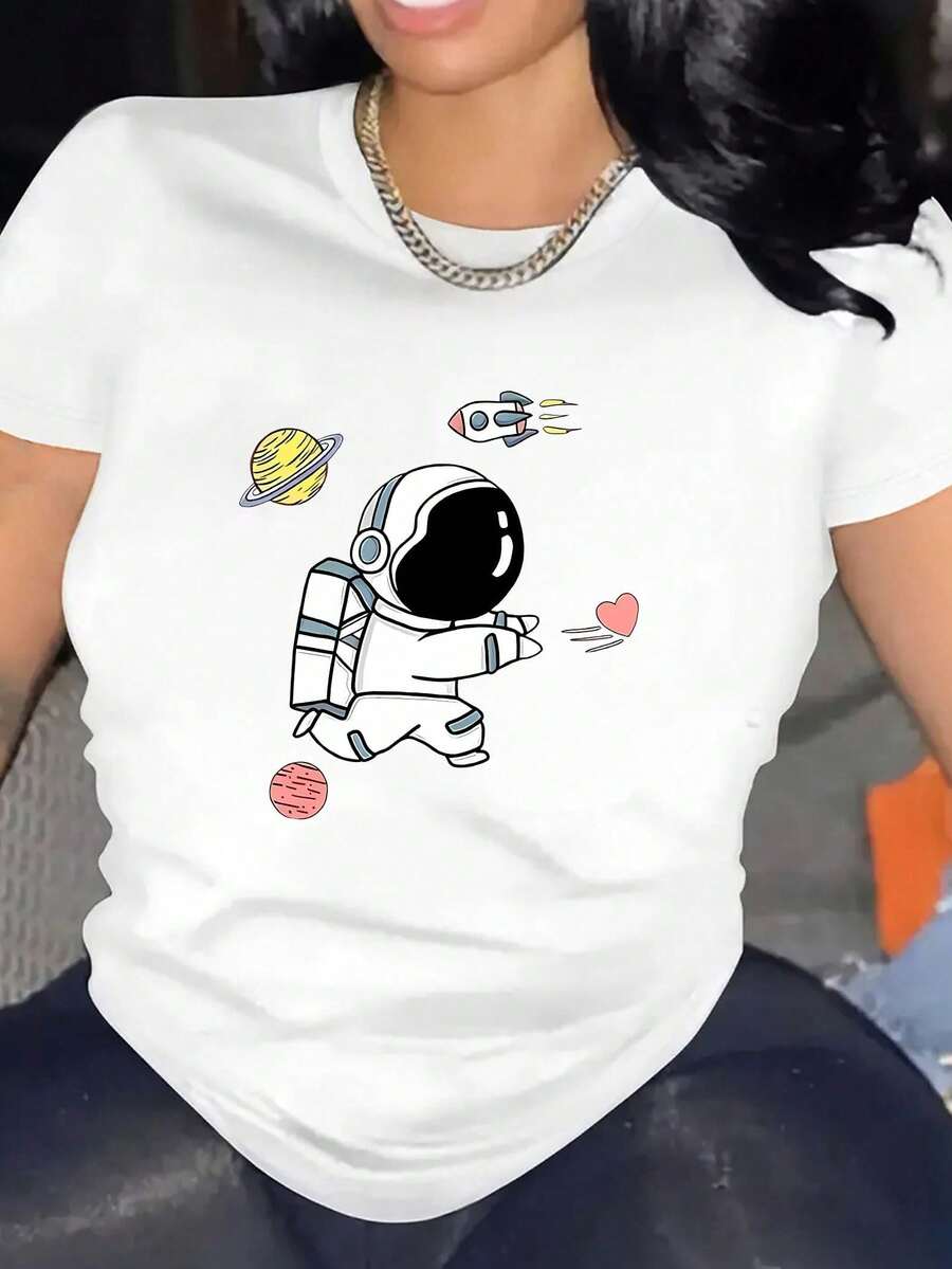 Flash , Casual Women's Blouses, Women's T-Shirts, Women's Cotton T-Shirts, Elegant Blouses - 白色的 - 查看 1