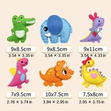 6pcs Kids Cotton Sewing Set - Creative Handmade Dinosaur Pendant, Craft Materials For 6-8 Years Old. Ideal Gift For Easter, Christmas, Halloween, New Year And Birthday. - Dinosaur Sewing 6-piece Set - View 11