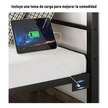Base De Cama Individual De Metal Para Dormitorio Pequeño - Negro - Ver 8