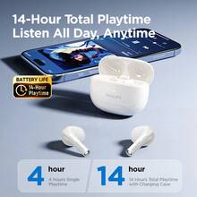 PHILIPS TAT1040 無線藍牙耳機 6.0 穩定連接 AI 降噪 13mm 沉浸式低音 人體工學半入耳式 11 小時長續航輕量運動耳機 - 查看 7