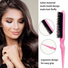 de 3-10 piezas, herramientas para trenzar el cabello, peine para coleta alta, peine lateral, herramienta para trenzar el cabello, peine de tres dientes, herramientas para peinar el cabello. - Albaricoque - Ver 4