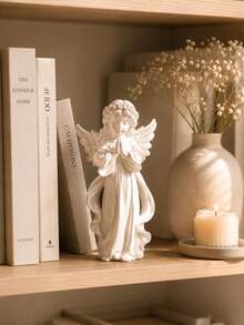 Praying Angel Statue Decor, White Angel Statue For Shelf, Farmhouse Style Home Decor Accent, Commemorative Gift, Housewarming Gift For Women, Gift For Mom - New Model - View 7