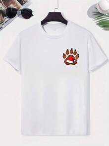 Feliz Navidad, Camiseta Deportiva Casual de Verano para Hombre, Talla, Estampada por Ambos Lados, Última Moda, Estampado Holgado, Top Básico Versátil, Cuello Redondo, Transpirable y C - Blanco - Ver 2