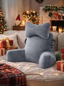 Reading Rest Lumbar Sofa Backrest Pillow Plush Support Chair Cushion With Arm - Gris L - Ver 8