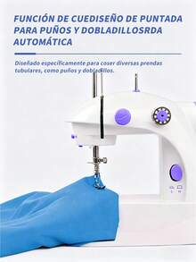 6 Pieces Mini Electric Sewing Machine, Portable Sewing Machine With LED Light, Patchwork Function, Button Sewing, Zipper, Cylinder Sewing, Electric Sewing Machine, Mini Micro Handheld Sewing Machine For Clothes, Pedal And Night Light, Dual Speed And Dual Switch. - 查看 8