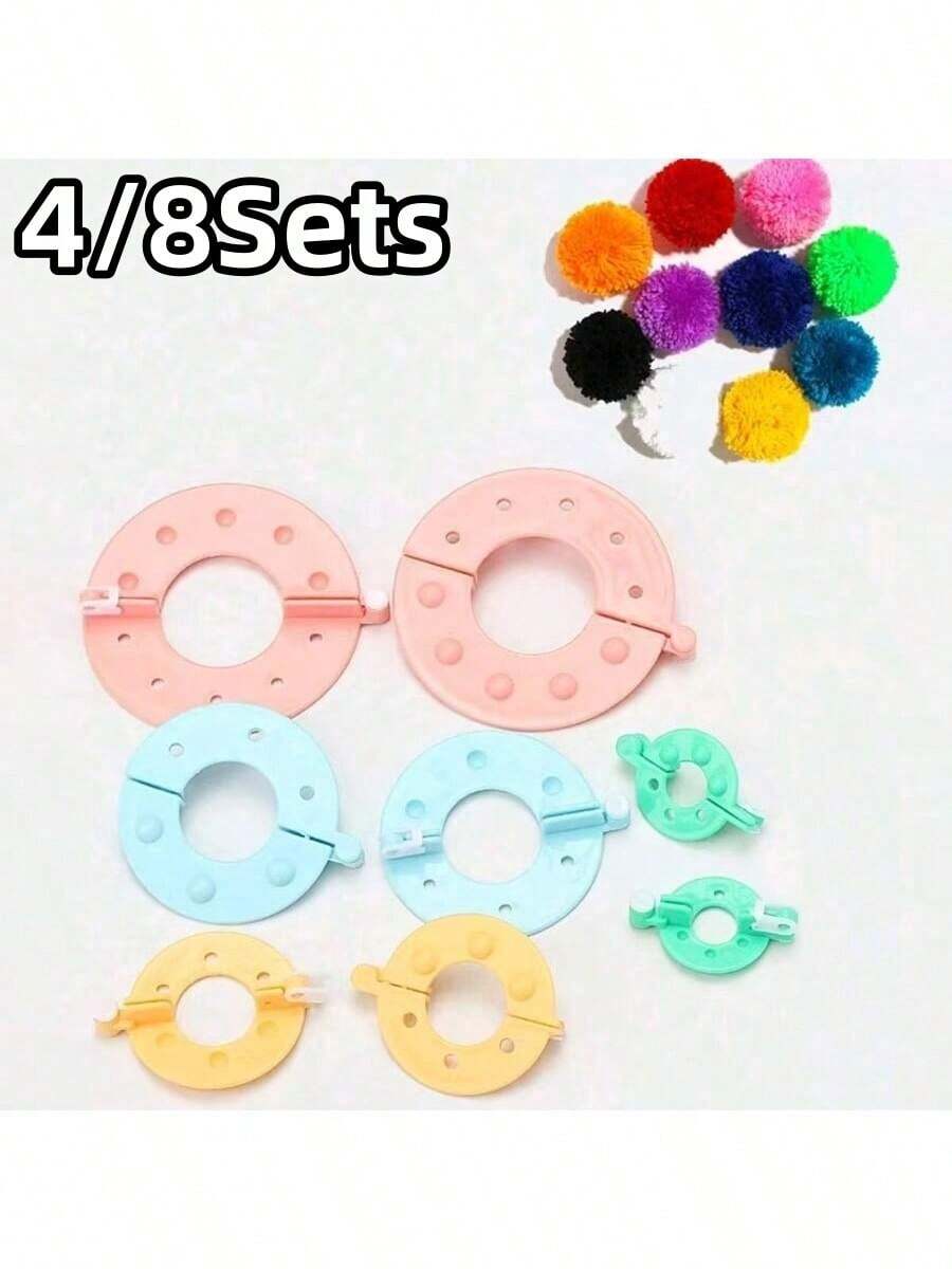 4/8Sets) Essential Pom Pom Maker, Suitable For Pom Pom Knitting Needles DIY Tools - Multicolor - View 1