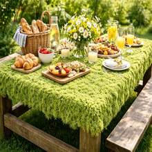 Tifaealis Light Green Artificial Moss Panel 1m X 1m (39.37" X 39.37"), Seamless Faux Moss Mat For DIY Green Walls, Photography Backdrops, Event Decoration, Home & Commercial Decor - 青檸色 - 查看 13