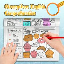 Kids Sight Word Reading Game Book, Primer Word Practice Activity For Early Reading, Word Recognition And Write It Down Learning Back To School - 視覺詞彙閱讀遊戲書 - 查看 4