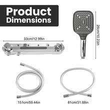 High-Pressure 3-In-1 Wall-Mounted & Handheld Shower System - 3 Spray Modes (Rain, Massage, Pulse) - Silver - View 2