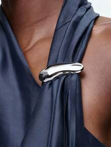 1 Stück/2 Stück Damen minimalistische glänzende Metallbrosche, ein modisches hochwertiges Accessoire zum Dekorieren von Kleidern und Mänteln - Verschiedenfarbig - Übersicht 9
