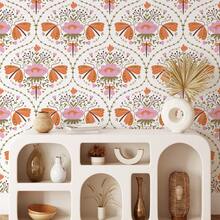 ihomeli Whimsical Floral And Butterfly Removable Peel And Stick Wallpaper For Living Room Bedroom Decor - Multicolor - View 4
