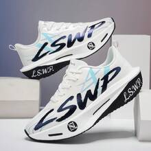 Men's Running Shoes, Men's Casual Sports Shoes, Lightweight Cushioning Carbon Plate Sole, Lace-Up Low-Top Design, Comfortable For All Seasons, Suitable For Outdoor Sports, Casual Fitness, Outdoor Activities, All-Season Shoe Style, Modern Casual Shoes, Fashionable And Versatile, Suitable For All Seasons - White - View 5