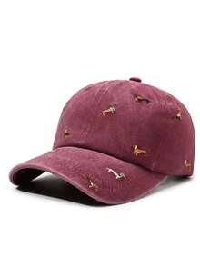 1pc Men's Cartoon Design Embroidered Baseball Cap, Unisex Vintage Sun Protection Baseball Hat, Summer Hat, Adjustable Breathable Baseball Cap, Suitable For Spring, Autumn, Summer, Beach, Holiday Outdoor Sports, Suitable For Daily Use - A - View 7