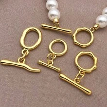5 buah Jepitan Perhiasan Berbentuk T dari Tembaga, Jepitan Bulat OT, Konektor Perhiasan, Cocok untuk Pembuatan Perhiasan DIY Buatan Tangan, Dapat Digunakan untuk Gelang, Kalung, Rantai Tas, Gantungan Kunci, Cincin Kunci dan Aksesoris Lainnya, Serbaguna dan Praktis - Emas - View 2