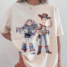 Official Disney Toy Story Buzz Lightyear Stars And Stripes Print T-Shirt-A Must-Have For Everyday Wear And A Great Gift Idea - 杏色 - 查看 1