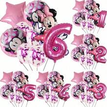Party Balloon Set, Pink Star And Cartoon Foil Balloons With Sequin Balloons, For Milestone Birthday Decoration - As Shown In the Figure - View 2