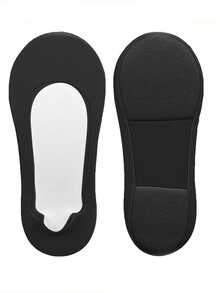 3 Pairs Black Spherical Sponge Padded Summer Women's Invisible Socks, Low-Cut Short Socks, 3D Arch Support, Suitable For Daily Wear And Holiday Gifts - Multicolor - View 6