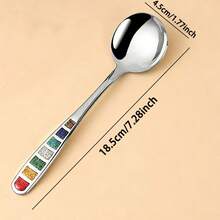 2pcs Rainbow Glitter Design Spoons, Anti-Scratch Handle, Universal Soup Spoon, Dessert Spoon, Ice Cream Spoon For Home And Restaurant - View 10
