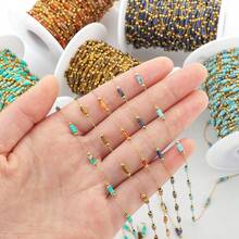 50cm/19.69inch Stainless Steel Cylindrical Crystal With Small Bead Chain, Multiple Colors Available, DIY Jewelry Chain Suitable For Handmade Braided DIY Necklace, Bracelet, Anklet, Collarbone Chain, Glasses Decoration Chain, Bag Hanging Chain, Tassel Bracelet, Bohemian Style Jewelry Accessories, Jewelry Making Materials - Chain - View 12