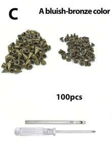 100pcs Punk Rivet Screw Punching Tool, 7 X 10mm, Rust-Resistant Decorative Rivets, Clothing Screw Rivets, DIY Rivets, Screw Rivets, Metal Gothic Spikes, Decorative Rivets, Pointed Rivets, Suitable For Bags, Clothing, Shoes - Rivets - View 11