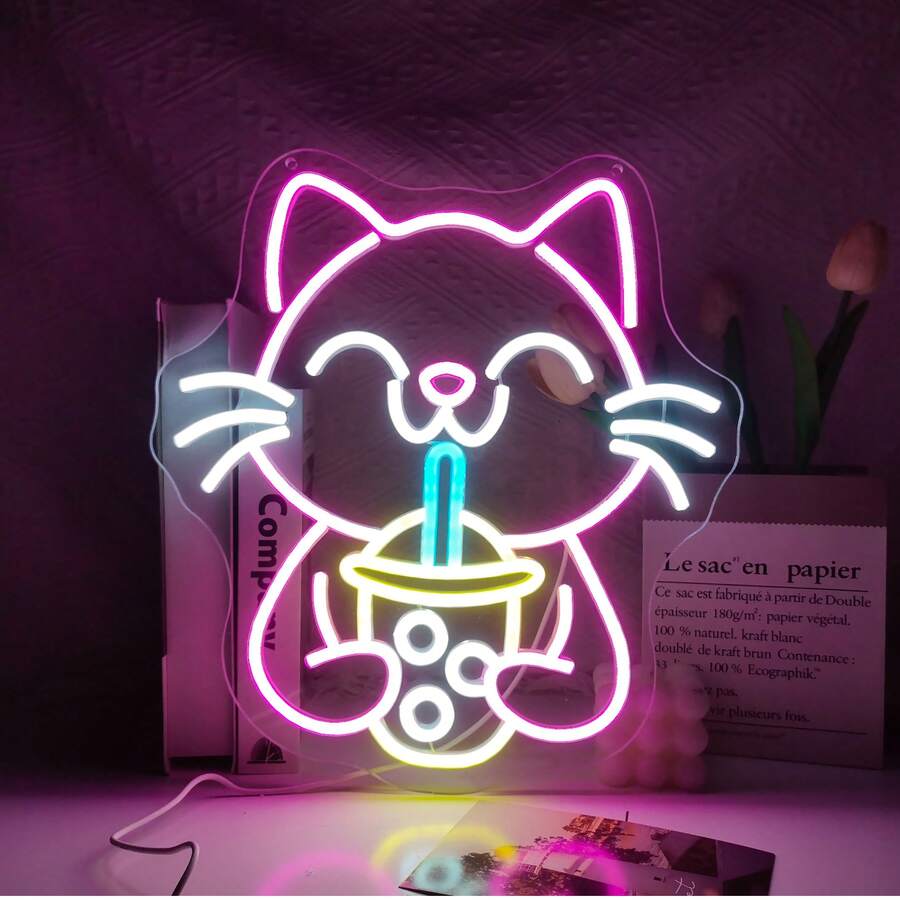 1個 LED 霓虹燈爆米花與蘇打杯 - 電影之夜主題氛圍燈,USB供電牆面裝飾燈,適用於家庭劇院、遊戲室與酒吧,復古電影靈感招牌,適合電影愛好者與派對裝飾 - 多色光 - 查看 1