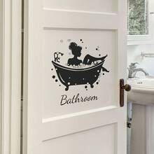 1pc Bathroom Wall Sticker, Made Of Removable Waterproof PVC, Perfect For Home And Wall Decor, Size 7.8" X 11.4" - one-size - View 2