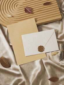 10/20pcs Minimalist Cashmere White Envelope Set, Includes Envelopes And Wax Seal Stamp Set, Minimalist Art Paper Invitation Cards, Postcard Envelopes, Suitable For Business Mailing Envelopes, Handwritten Greeting Envelopes - Milky White - View 5