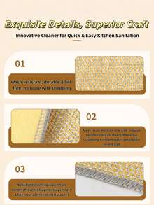 Nouveau chiffon à vaisselle double couche en coque de noix de coco, anti-adhésif, sans peluches, éponge à récurer pour la maison, essentiel de cuisine - Multicolore - Voir 3