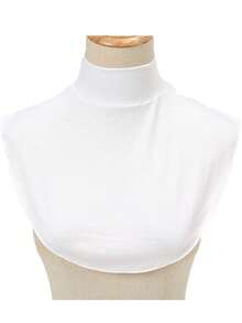 1PC Women's Elegant Solid Color Pleated Fake Collar, Comfortable Skin-Friendly Modal High Neck Undershirt Scarf, Simple Dickey Collar Top, Suitable For Daily Wear - Multicolor - View 18