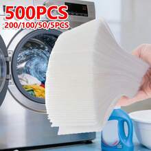 500/300/200/100/50/5 قطع أوراق امتصاص الألوان الملونة تمنع صبغ الملابس ورق امتصاص الألوان لغسالة الملابس - مقاس واحد يناسب الجميع - مشاهدة 10