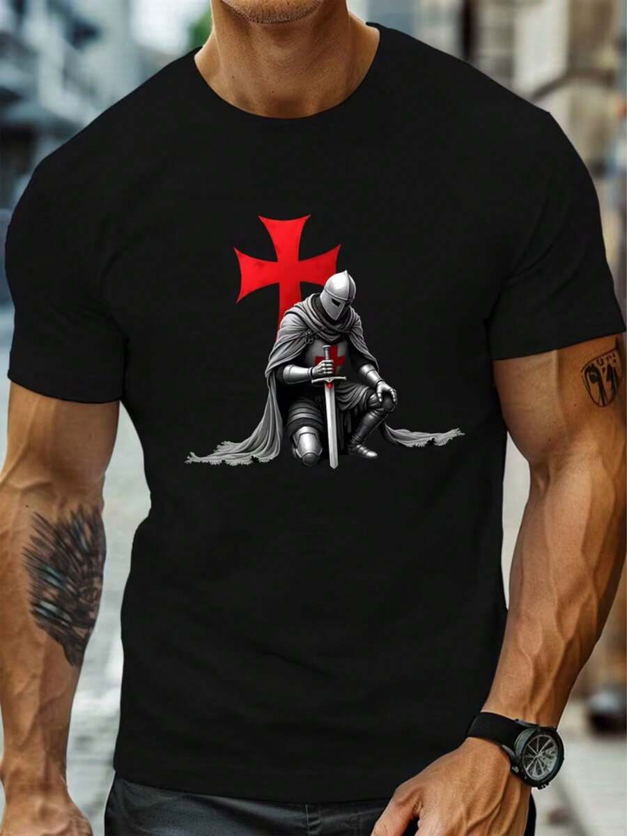 Men T-Shirts - 黑色 - 查看 1
