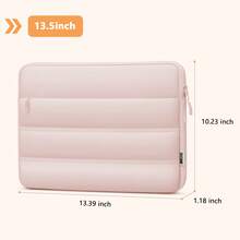 TECOOL 13.3-16 Inch Laptop Protective Sleeve, Soft Quilted Laptop Bag With Front Pocket, Portable Computer Bag Compatible With MacBook Pro Air, HP Laptops And Other Brand Laptops, Women's Office And Travel Computer Bag - View 14