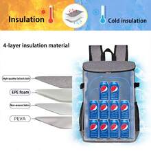 1pc Simple And Stylish Large-Capacity Outdoor Camping, Picnic Insulated Cooler Backpack, Hiking Backpack - Multicolor - View 5