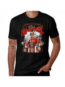 Camiseta de Hombre con Estampado Gráfico de Diseño Moderno y Corte Relajado, Camiseta de Hombre, Camiseta de Alta Calidad, 100%, Camiseta de Marca de Lujo 100% para Hombre, Camiseta Casual D - Negro - Ver 1