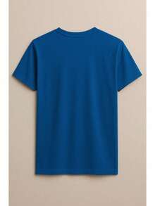 Original HPC POLO T-Shirt With Round Neck And Short Sleeves – Themed Graphic Design "HPC: London England Heritage" – 100% Cotton - 藍色 - 查看 5