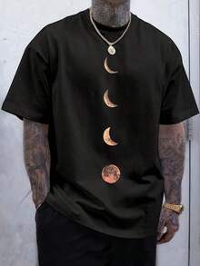 Men's Casual Printed T-Shirt - Breathable Polyester, Round Neck, Machine Washable - Perfect For Summer Outings And Sports. - MultiWarna - View 1