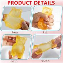 1/4pcs Gummy Bear & Sugar Ball Designs, Anxiety Relief & Focus Toy, Maltose Filled Squeeze Toys For Sensory Play,Sensory Fidget Toys For Adults, Slow Rising Squish Stress Balls, Birthday Gift - Multicolor - View 5