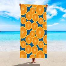 1pc Summer Fruit Beach Towel, Quick-Dry, Soft, Absorbent, High Color Fastness - Suitable For Beach, Travel, Camping And Summer Vacation - Machine Washable, Rectangular, Beach Accessory, Sports Beach Towel - Multicolor - View 17