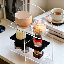 Minimalist Bathroom Desktop Acrylic Storage Rack Multi-Layer Organizer Shelf For Cosmetics, Perfume, Wall-Mounted Display Rack, Office And Study Supplies - Multicolor - View 2