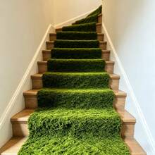 Tifaealis Light Green Artificial Moss Panel 1m X 1m (39.37" X 39.37"), Seamless Faux Moss Mat For DIY Green Walls, Photography Backdrops, Event Decoration, Home & Commercial Decor - 青檸色 - 查看 8