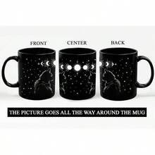 Taza de gato negro de 11 onzas para amantes de los gatos regalos para mujeres, divertida taza de caf gtica, decoracin gtica, taza de Halloween con gatos, regalo gtico, regalos de bruja para - 325 ml - Ver 2