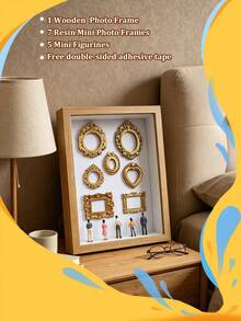 1 Set DIY Mini Museum Shadow Box - Celebrate Your Precious Memories In A Unique Way, Shadow Box Frame Kit With Customizable Photo Display And Miniature Figurines, Personalized Unique Souvenir Decor - Multicolor - View 15