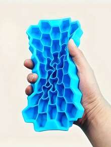 1個 37格矽膠冰塊模具 3D蜂巢冰盤 冰磚模具 多功能家用模具 可堆疊易脫模 附防溢可拆卸蓋 適用於調酒、咖啡，冷凍調酒理想選擇 - 蜂巢 - 查看 6