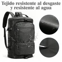 Mochila Gran Capacidad Resistente Al Agua Con Compartimento Para Zapatos Multibolsillos Ideal Para Viajes Deporte Y Uso Diario - Negro - Ver 7