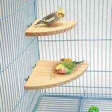 2pcs Bird Perch Platform, Parrot Standing Fan-Shaped Playground Wooden Perch Toy Cage Accessories, Suitable For Parrots, Cockatiels, Budgies, Lovebirds, Sugar Gliders, Rats, Mice, Hamsters Exercise Toys - View 9