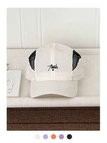 Women's Soft Top Letter Embroidered Black Baseball Cap, New Quick-Dry All-Season Versatile Hat, Fine Checkered Baseball Cap, Colorblock Quick-Dry Sports Hiking Cap, Skater Hippie Chicks Style - Abee Mesh Quick-drying - View 6