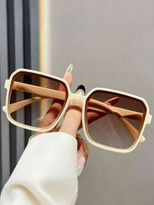 3pcs/1pc Vintage Square Unisex Fashion Classic Style Decorative Fashion Glasses, Bohemian Style, Suitable For Sports, Travel, Festival Outfits, Beach, Driving, Outdoor Wear, Vacation, Street, Sporty Style, Fishing, Streetwear And Accessories, Outdoor Activities, Party - Multicolor - View 9