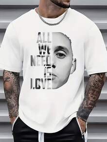 Camiseta elegante casual para hombre, cuello redondo manga corta, diseño sencillo y moderno para todas las ocasiones - Blanco - Ver 1