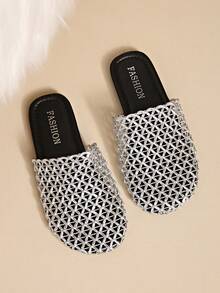 Zapatos planos de moda para mujer, diseño de hebilla calada, cómodos de llevar, adecuados para viajes, vacaciones, Día de la Madre, bailarinas - Plateado 3 - Ver 6