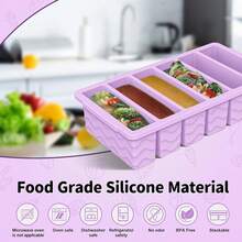 2-Pack Silicone Freezer Trays With Lid, 2 Large 2-Cup(500ml) & 6 Small 1/2-Cup(125ml) Soup Freezer Container Molds, Cube Tray Meal Prep & Freezing Soup, Stews, Sauces, Oven & Dishwasher- - 橘子(6+2) - 查看 12